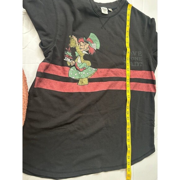 Disney Parks Forever x Junk Food Mad Hatter Lightweight Sweatshirt Adult L Black - Picture 9 of 9